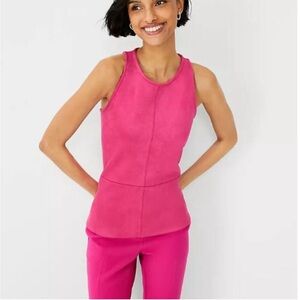 Ann Taylor Faux Suede Halter Peplum Top Size S NWOT